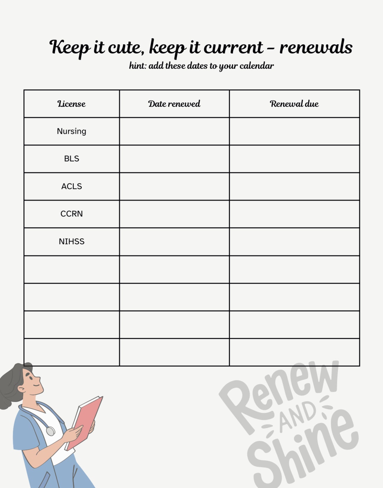 Nurse Planner 8.5x11in
